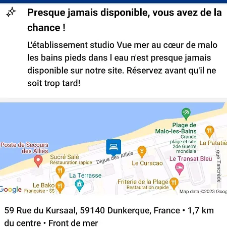 Vue Au Coeur De Malo Les Bains Pieds Dans L Eau Apartment *